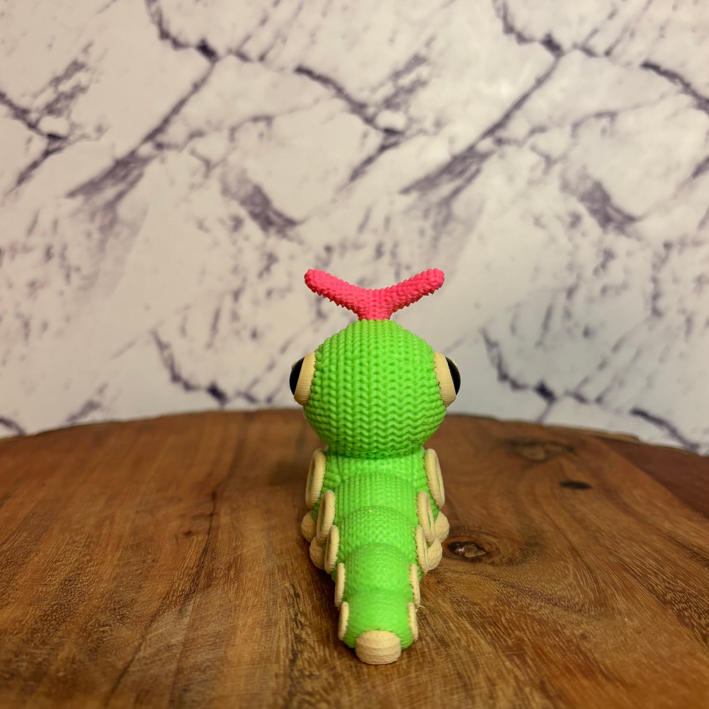 3D Printed Caterpie-Inspired Figure – Knitted Texture Pokémon Collectible!