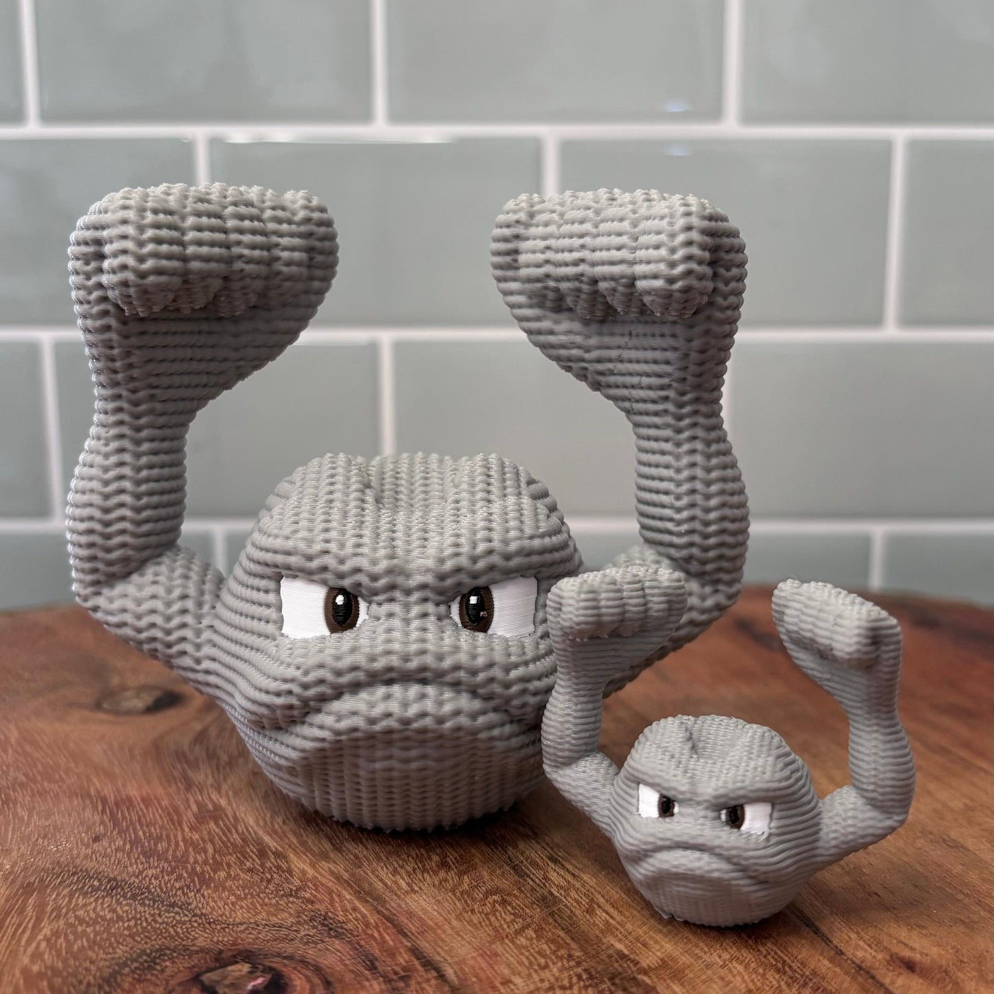3D Printed Geodude Inspired Figure – Knitted Texture Pokémon Collectible!