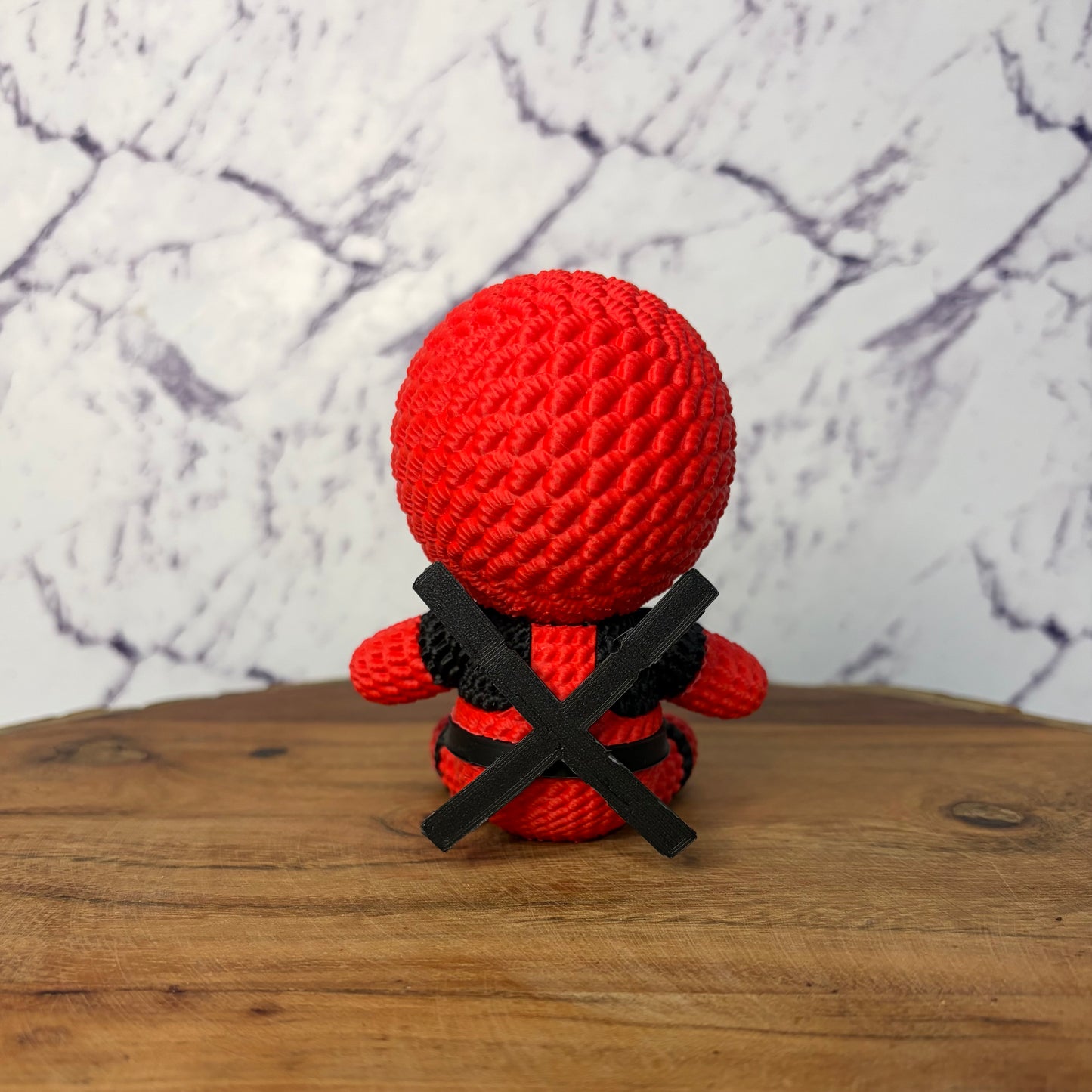 Deadpool 3D Printed Chibi Figure — Marvel Merc with a Mouth Knitted-Texture Collectible