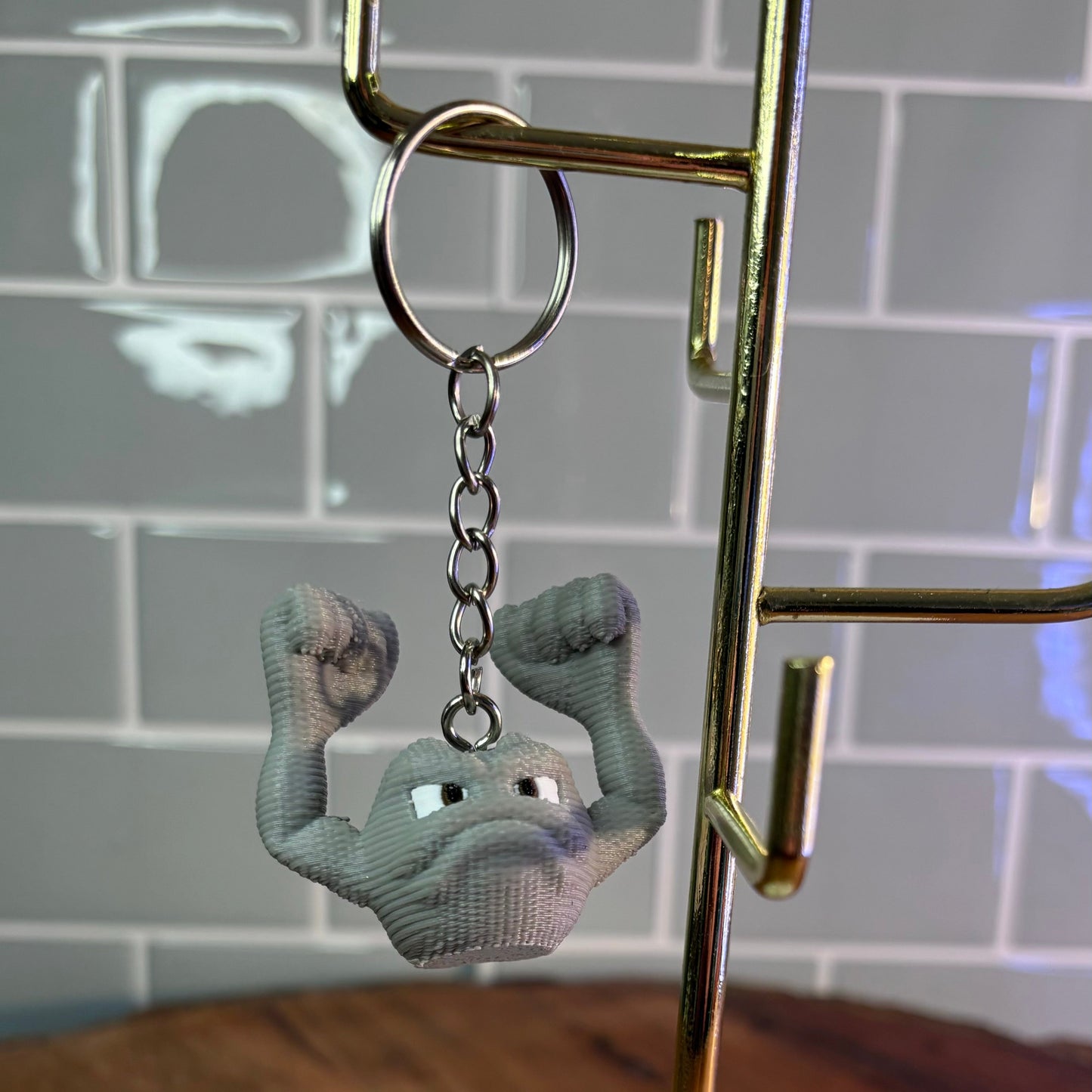3D Printed Geodude-Inspired Keychain – Rock-Solid Pokémon Accessory!