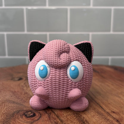 3D Printed Jigglypuff&nbsp; Inspired Figure – Knitted Texture Pokémon Collectible!