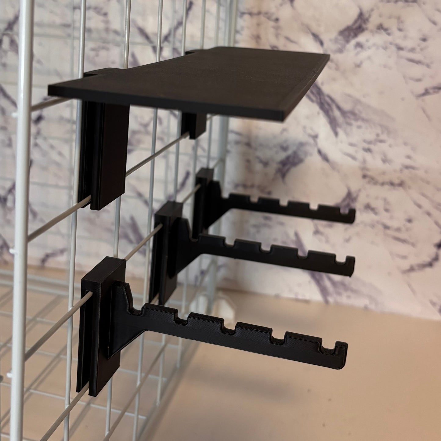 Modular Grid Hook Rack – 3D Printed
