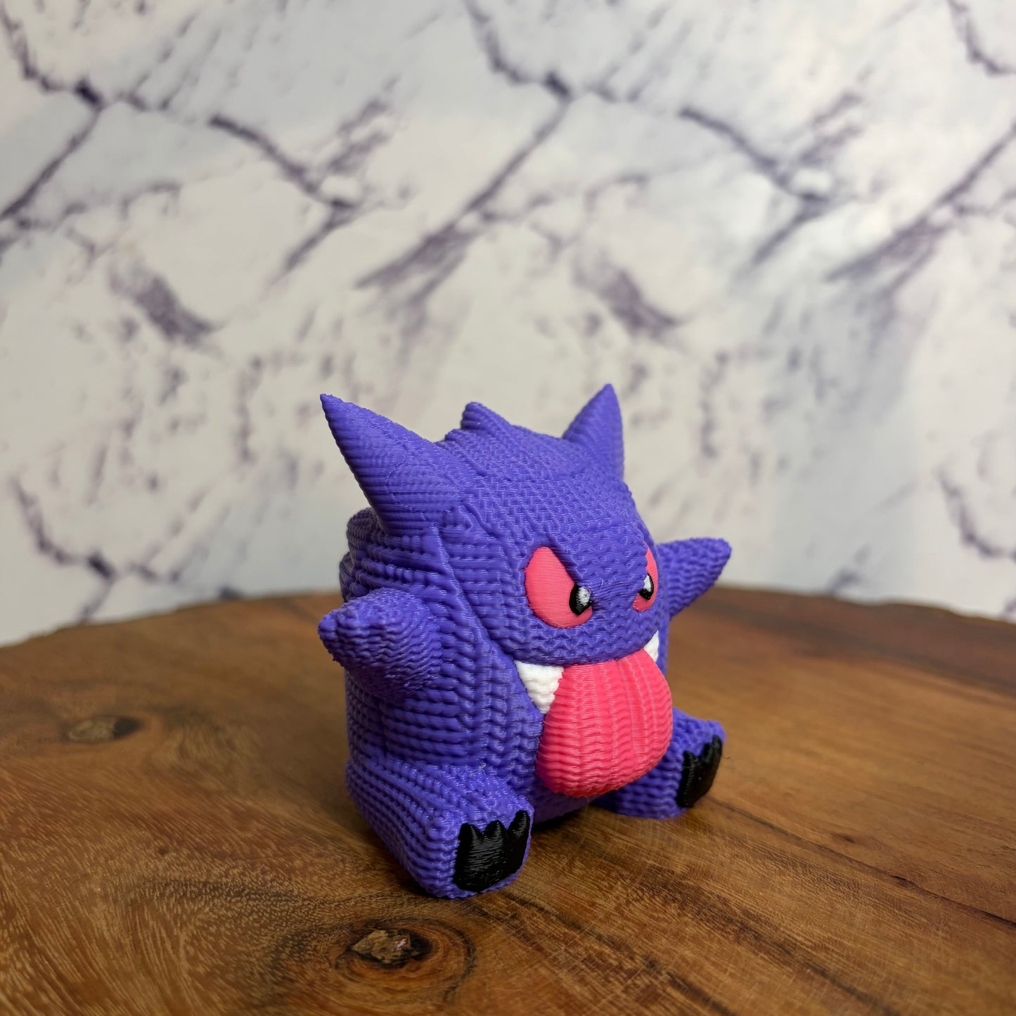 3D Printed Gengar  Inspired Figure – Knitted Texture Pokémon Collectible!