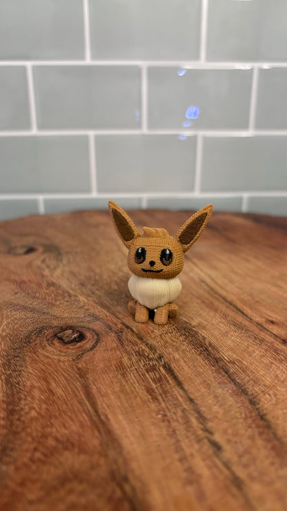 3D Printed Evee Inspired Figure – Knitted Texture Pokémon Collectible!&nbsp;
