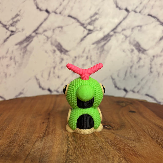 3D Printed Caterpie-Inspired Figure – Knitted Texture Pokémon Collectible!