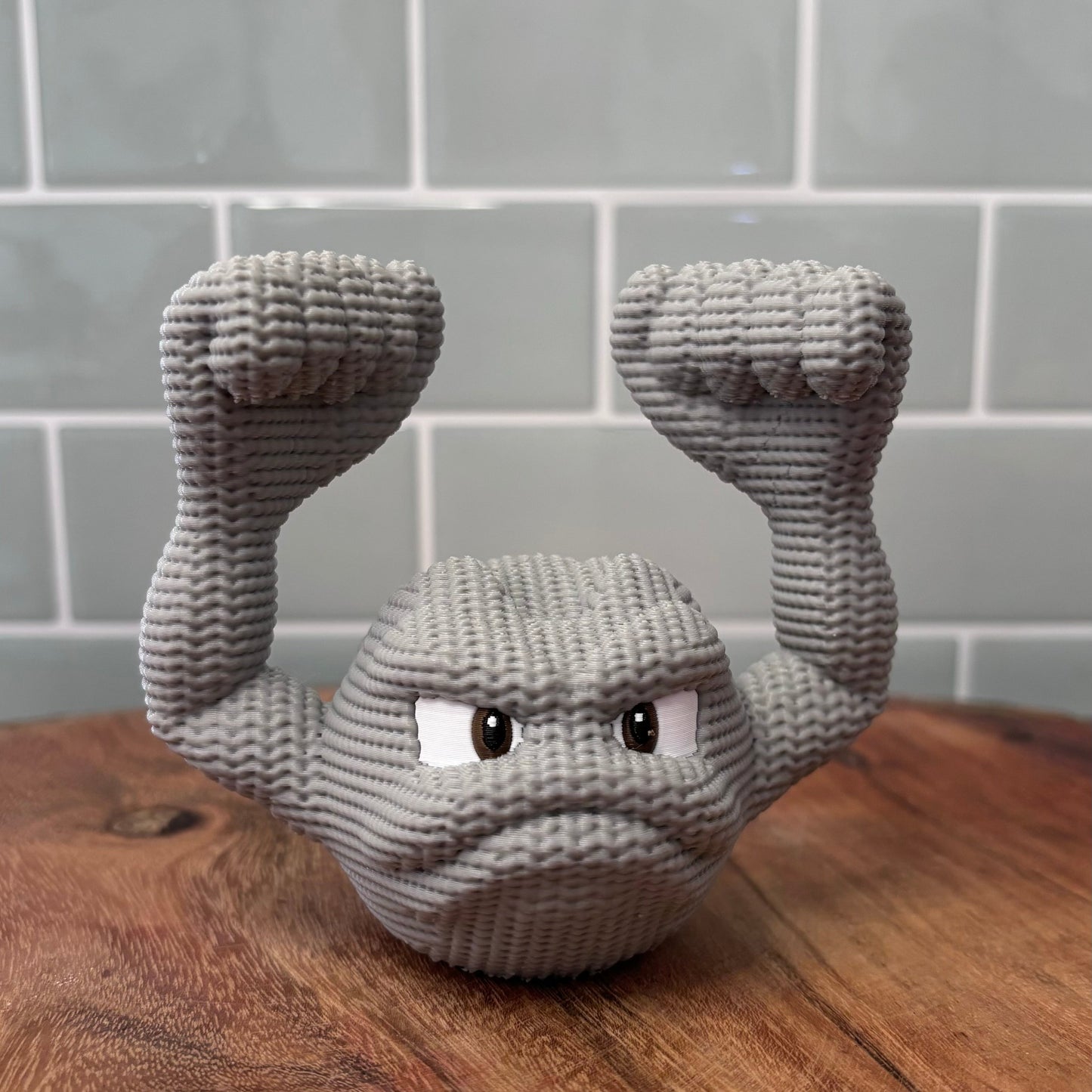 3D Printed Geodude Inspired Figure – Knitted Texture Pokémon Collectible!