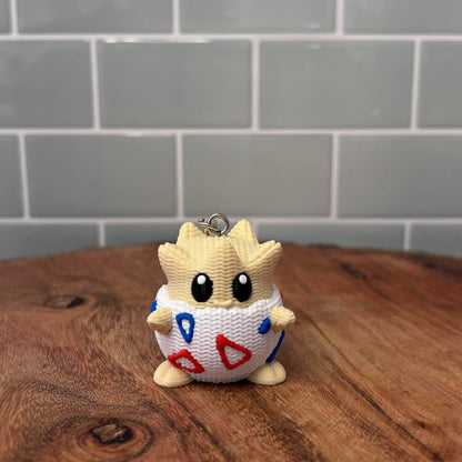 3D Printed Togepi - Inspired Keychain – Solid Pokémon Accessory!