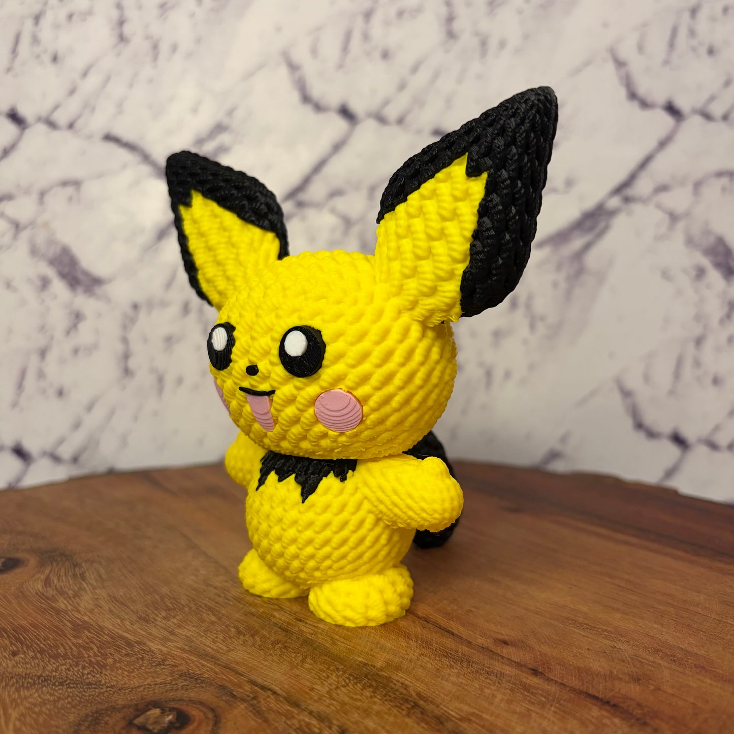 Pichu Pokémon 3D Printed Figure — Baby Electric Type Knitted-Texture Collectible