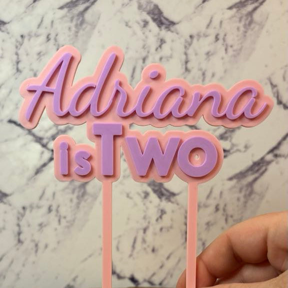 Custom 3D Printed Name Cake Topper