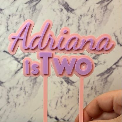 Custom 3D Printed Name Cake Topper