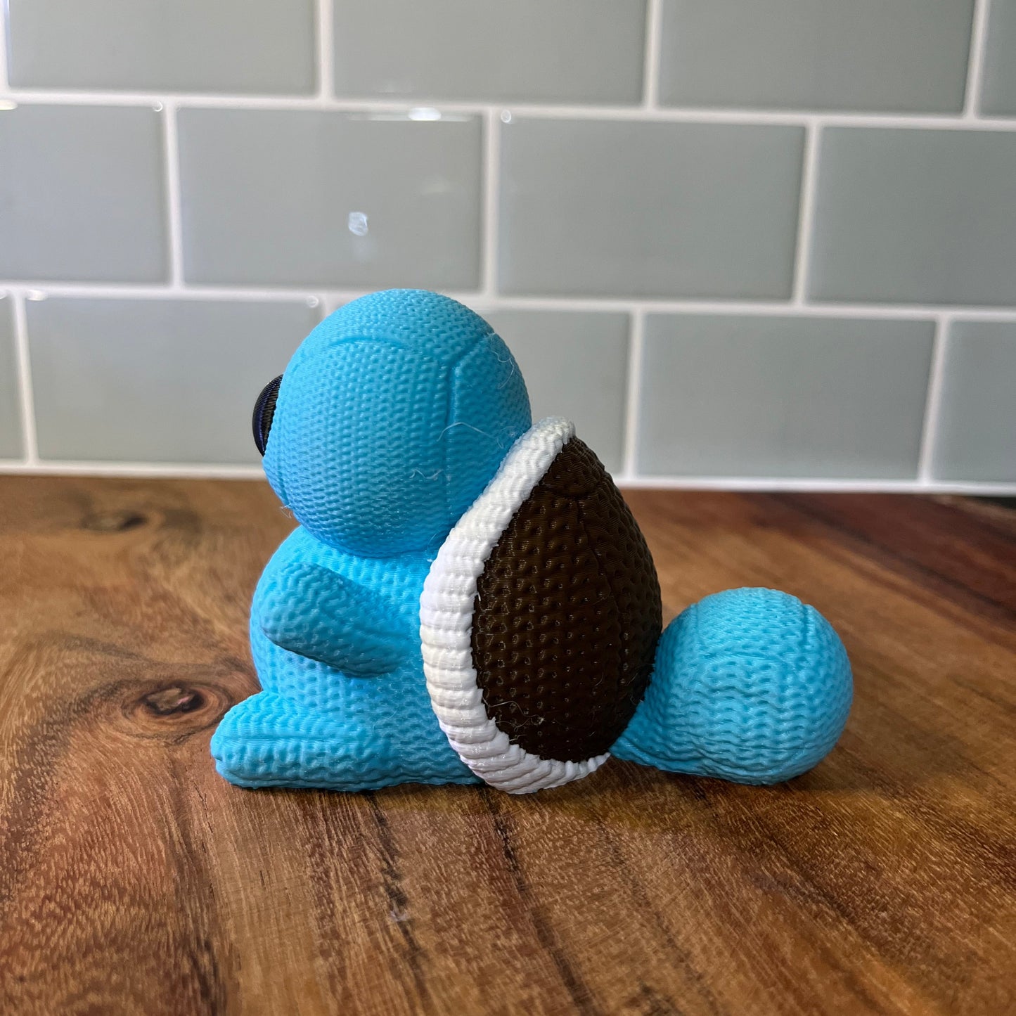 3D Printed Squirtle-Inspired Figure – Knitted Texture Pokémon Collectible!