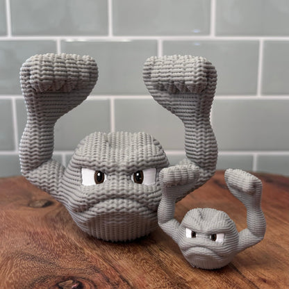 3D Printed Geodude Inspired Figure – Knitted Texture Pokémon Collectible!