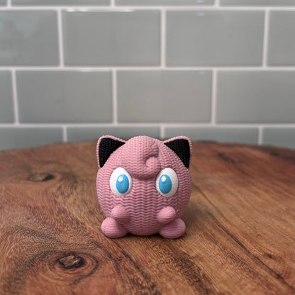 3D Printed Jigglypuff&nbsp; Inspired Figure – Knitted Texture Pokémon Collectible!