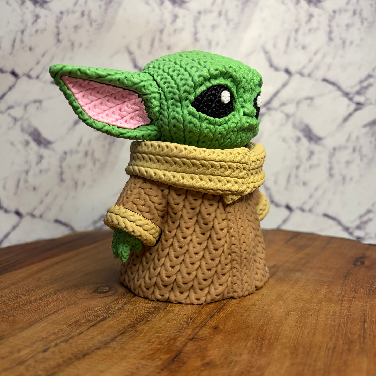 3D Printed Knitted Baby Yoda Figurine