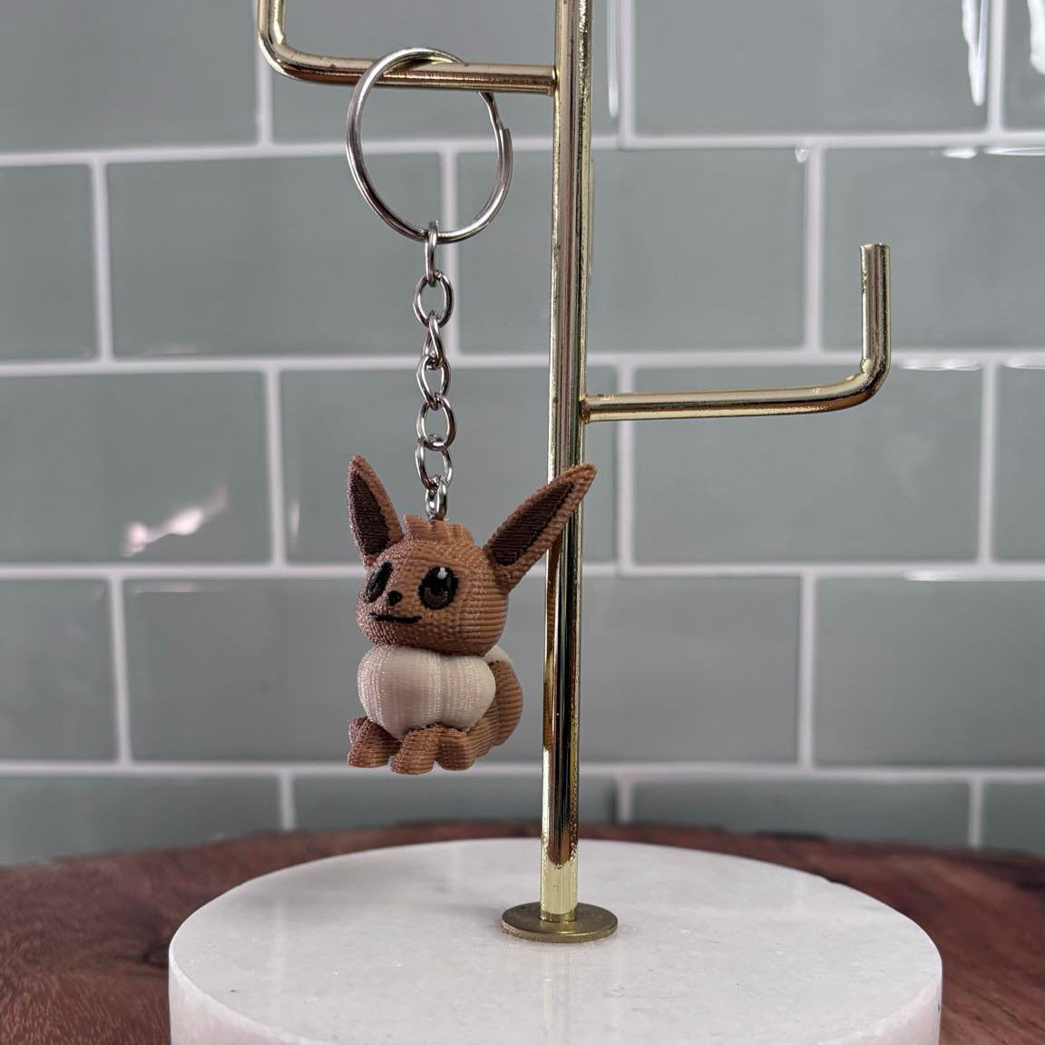 3D Printed Evee - Inspired Keychain – Adorable Pokémon Gift!