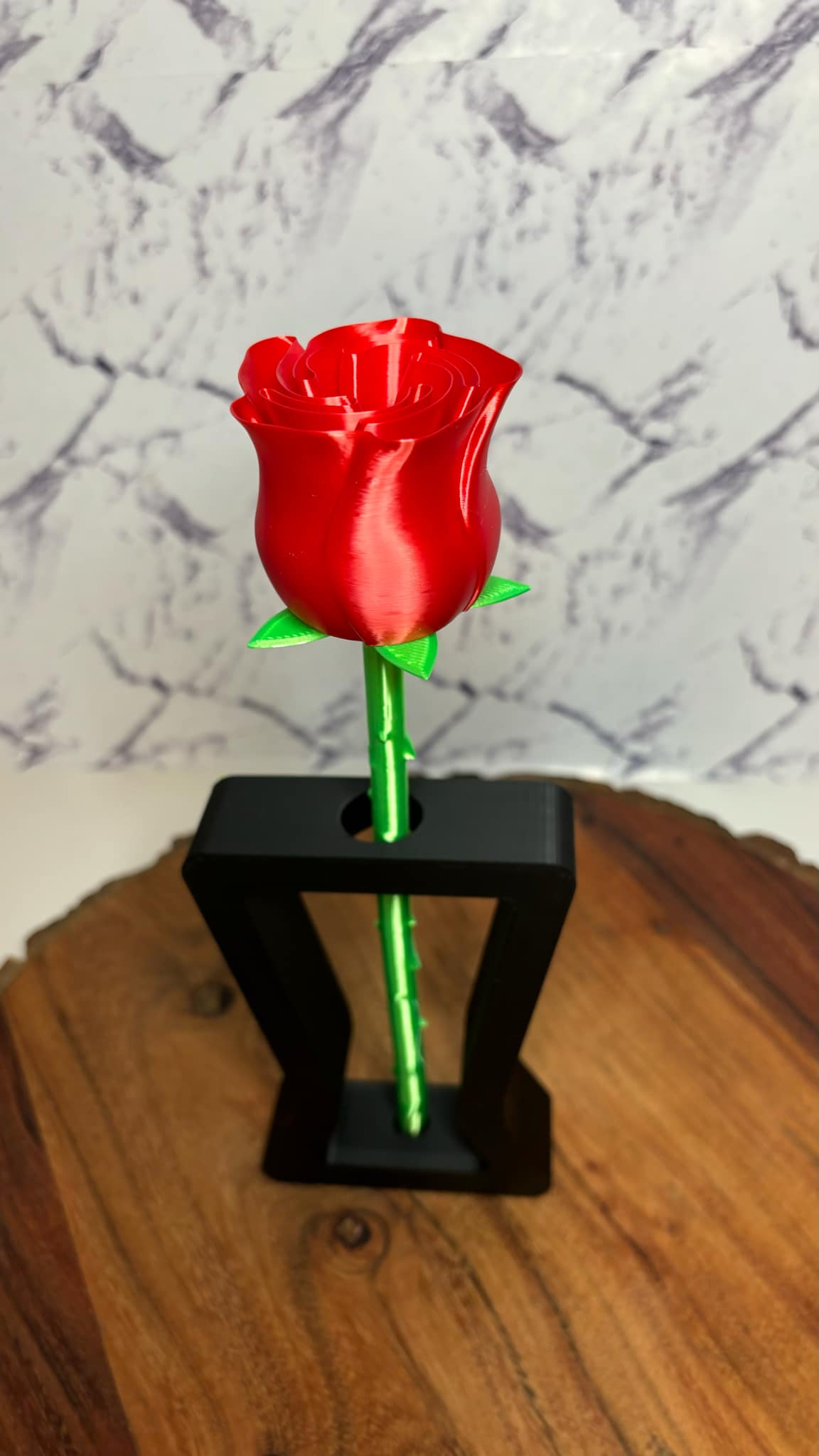 3D-Printed Long Stem Rose - Elegant Gift for Any Occasion