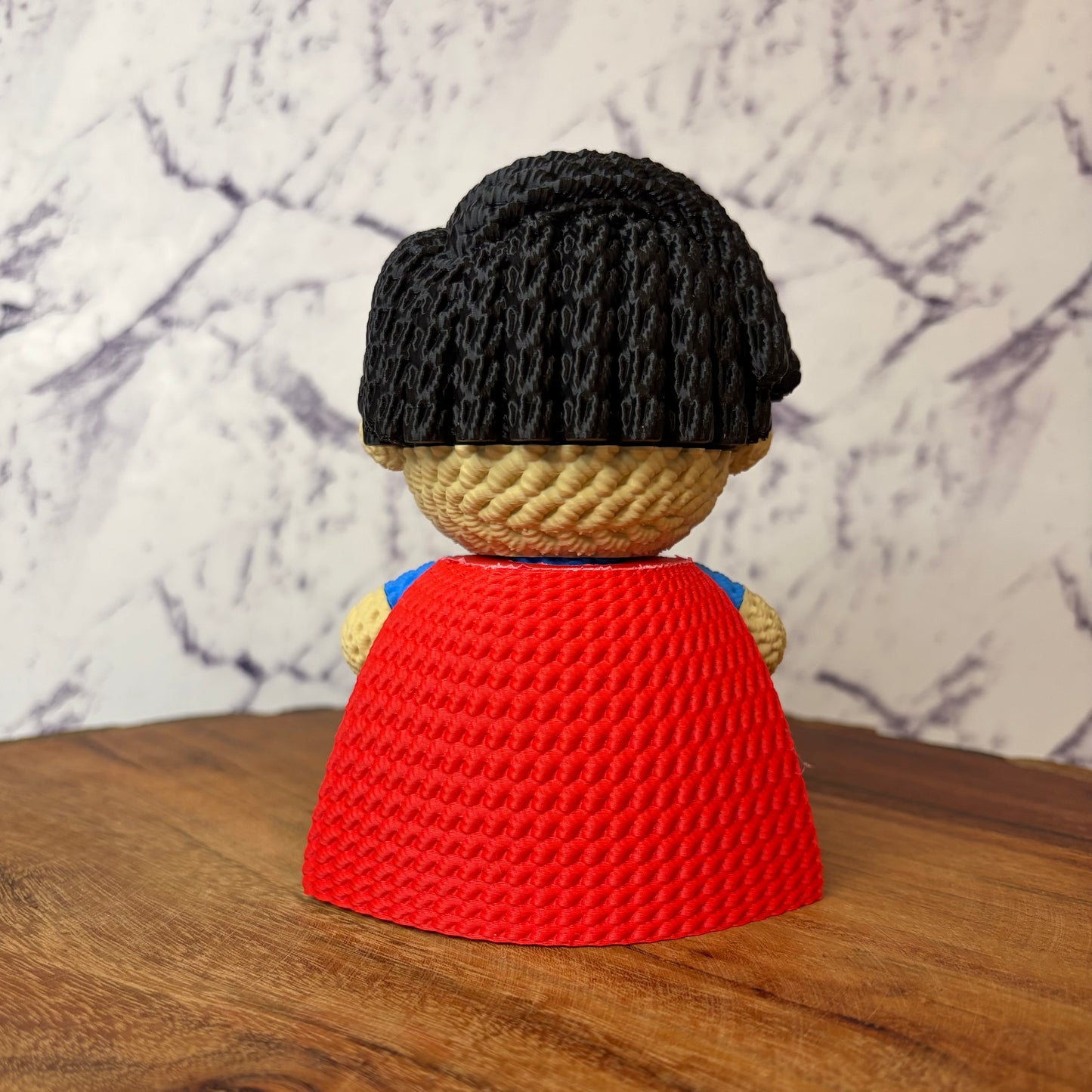 Superman 3D Printed Chibi Figure — DC Comics Man of Steel Knitted-Texture Collectible