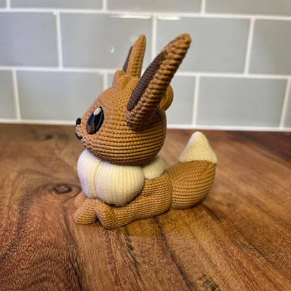 3D Printed Evee Inspired Figure – Knitted Texture Pokémon Collectible!&nbsp;