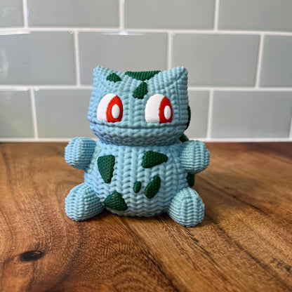 3D Printed Bulbasuar Inspired Figure – Knitted Texture Pokémon Collectible!