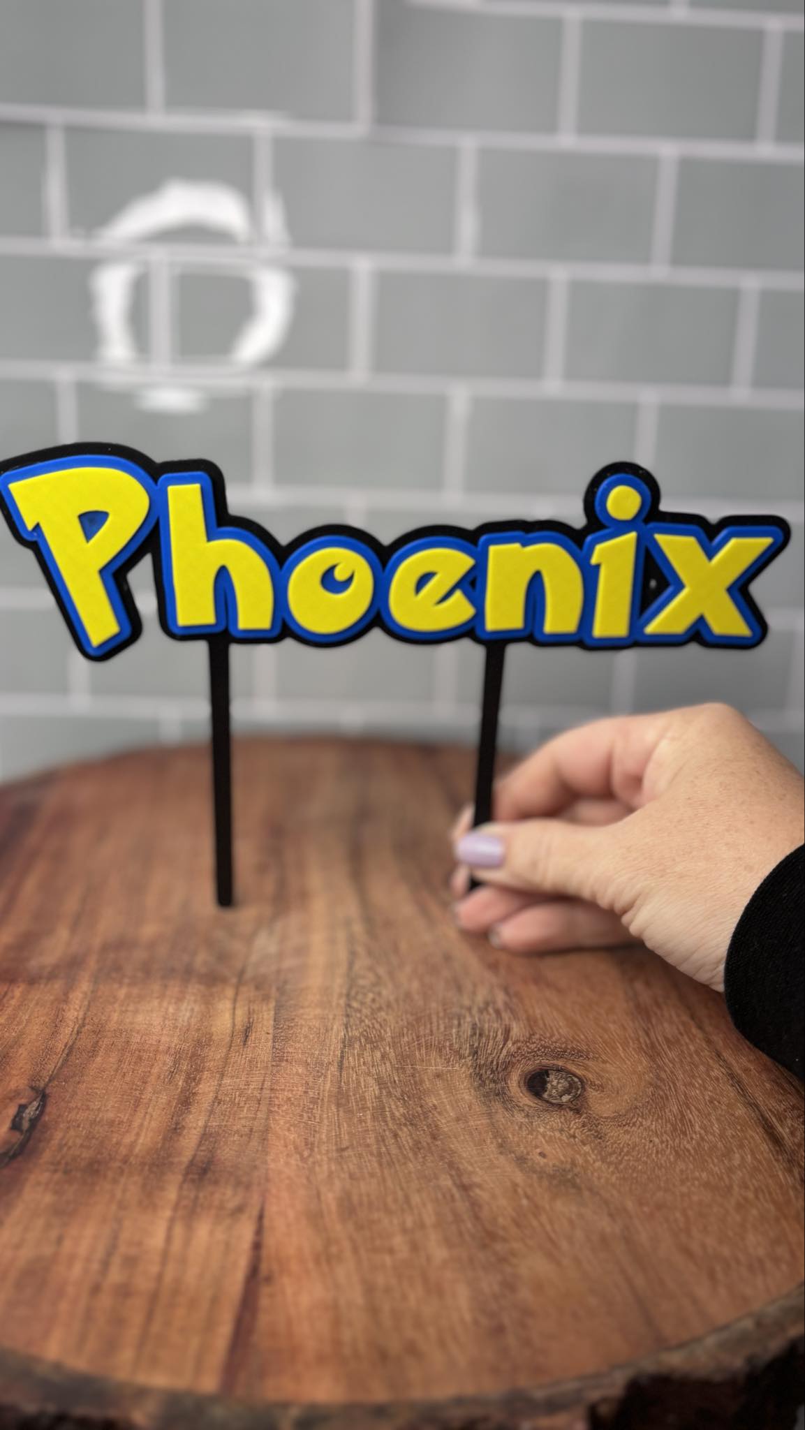 Customised 3d Printed Cake Topper Pokemon Style