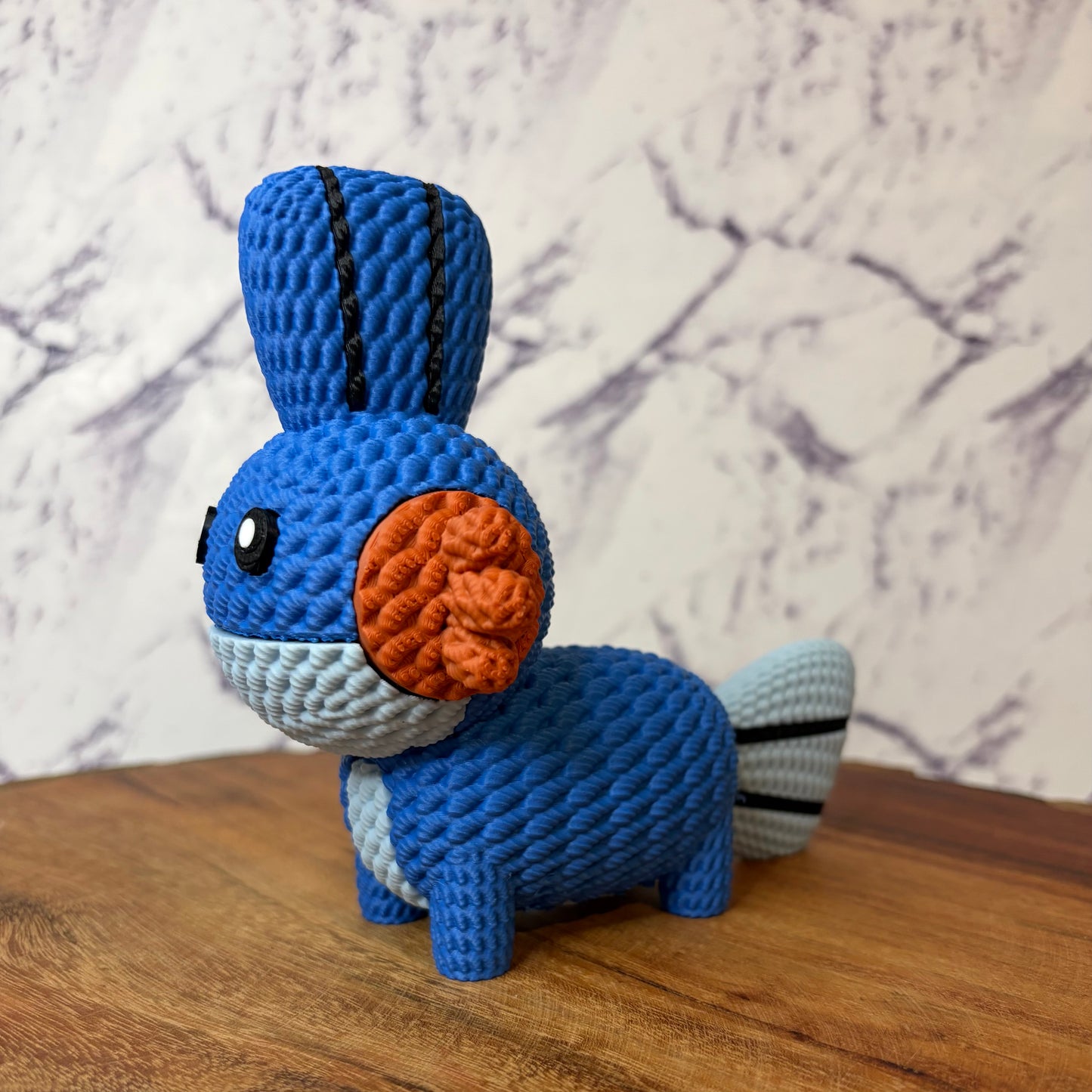 Mudkip Pokémon 3D Printed Figure — Hoenn Water Starter Knitted-Texture Collectible
