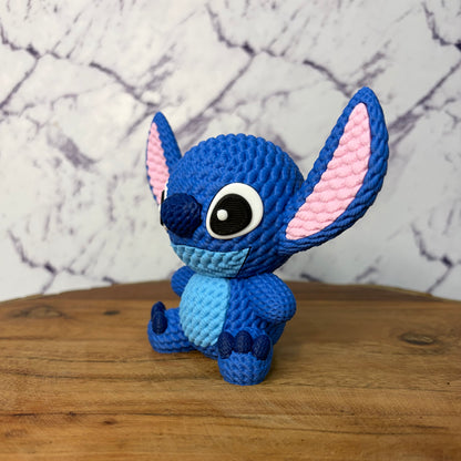 Stitch 3D Printed Figure — Lilo & Stitch Experiment 626 Knitted-Texture Collectible