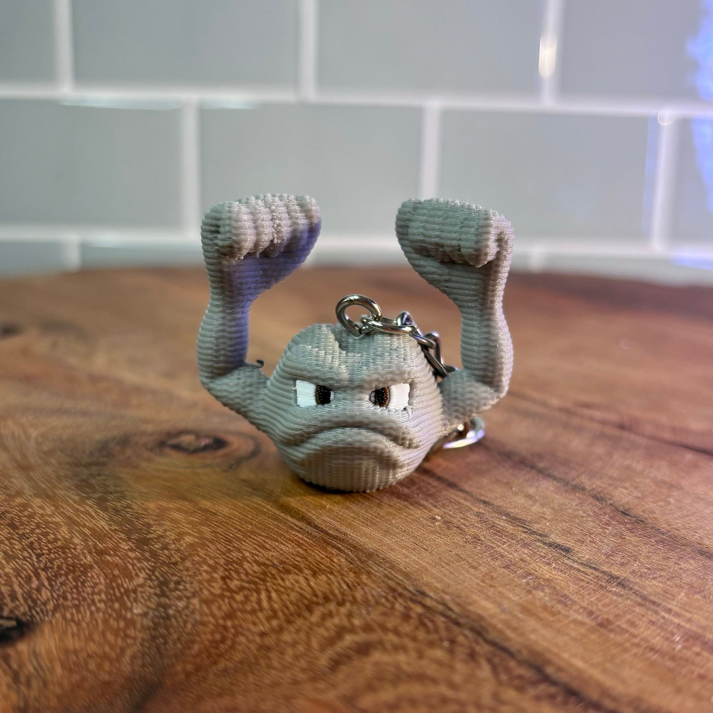 3D Printed Geodude-Inspired Keychain – Rock-Solid Pokémon Accessory!