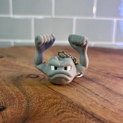 3D Printed Geodude-Inspired Keychain – Rock-Solid Pokémon Accessory!