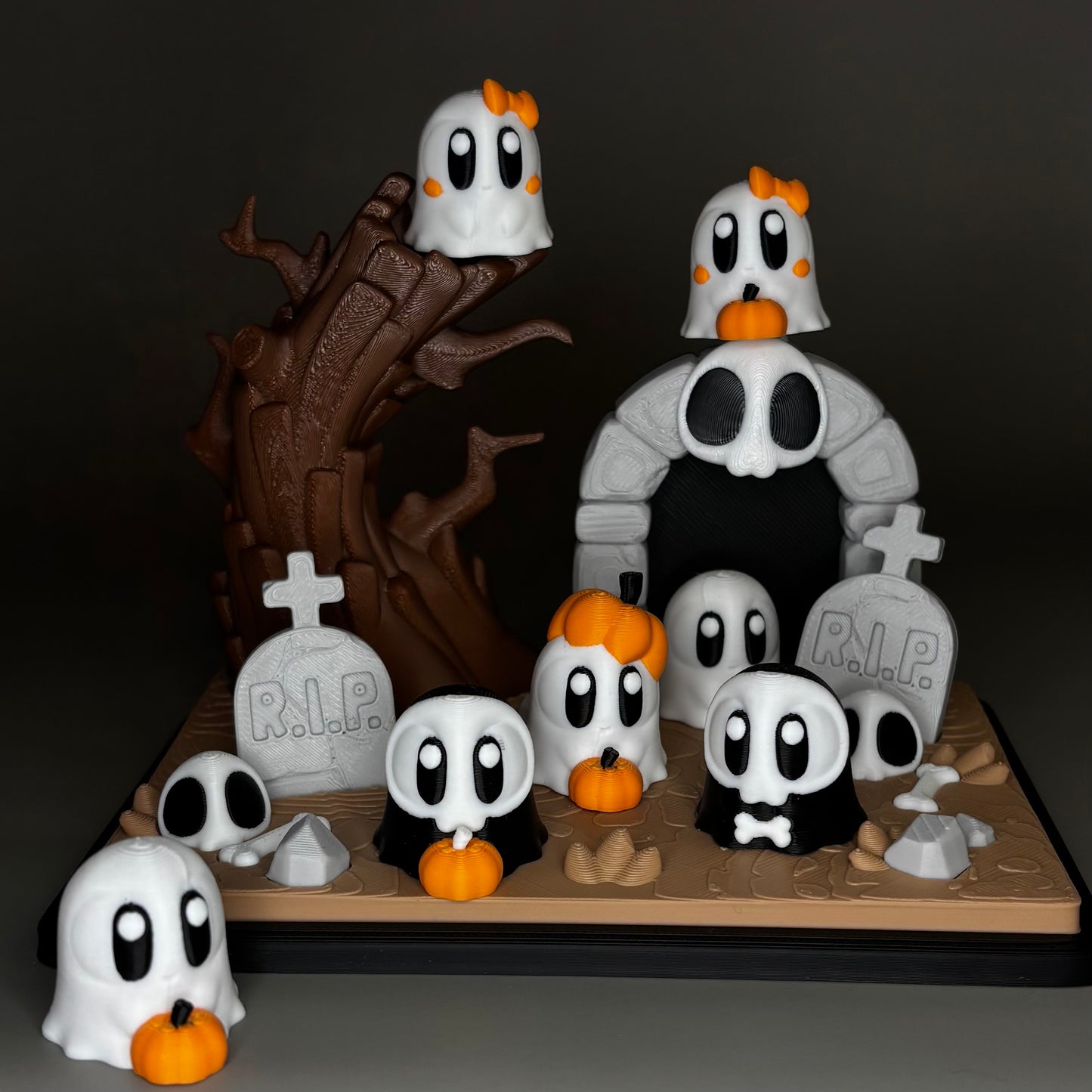 Haunted Graveyard Ghost Scene – 3D Printed Display