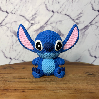 Stitch 3D Printed Figure — Lilo & Stitch Experiment 626 Knitted-Texture Collectible