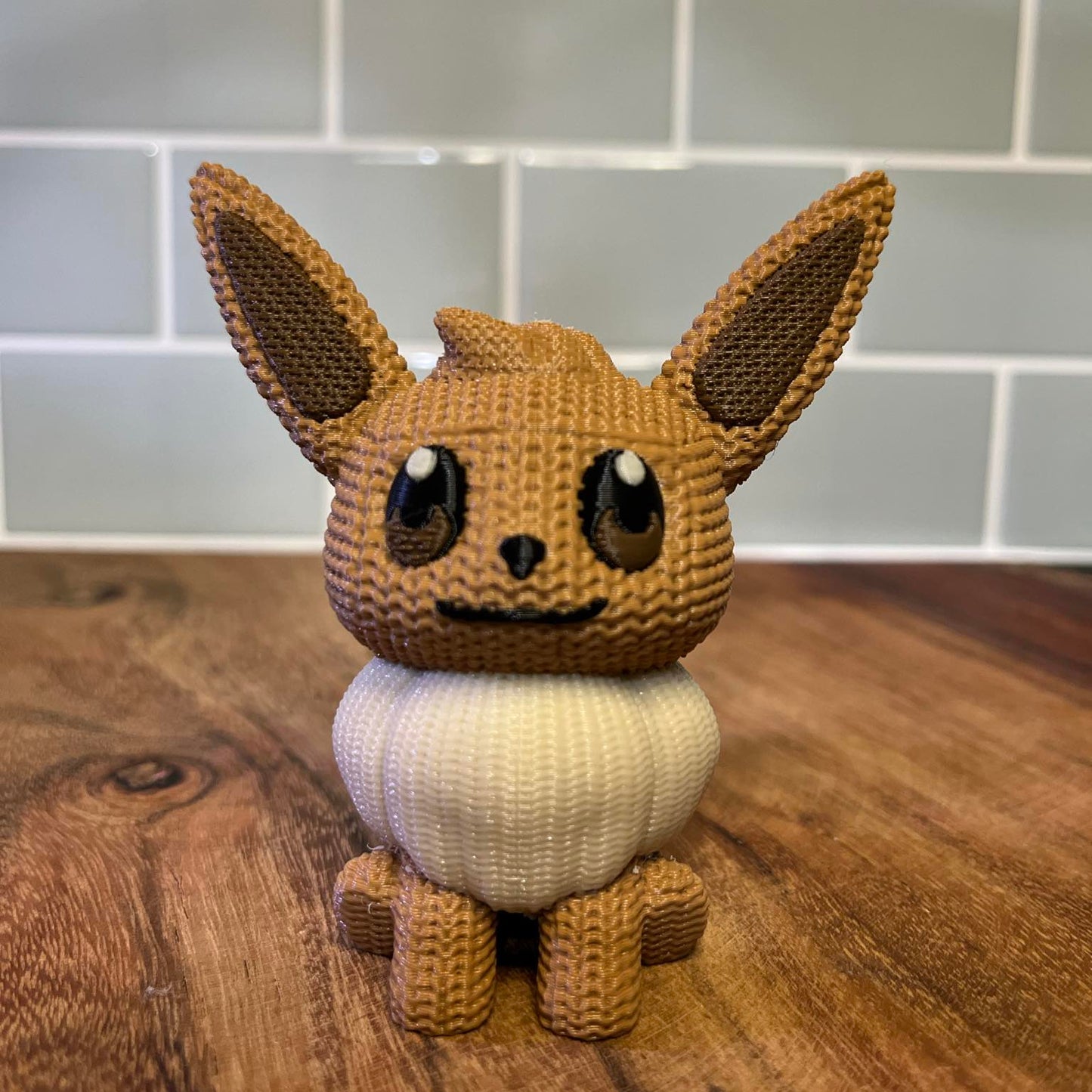 3D Printed Evee Inspired Figure – Knitted Texture Pokémon Collectible!&nbsp;