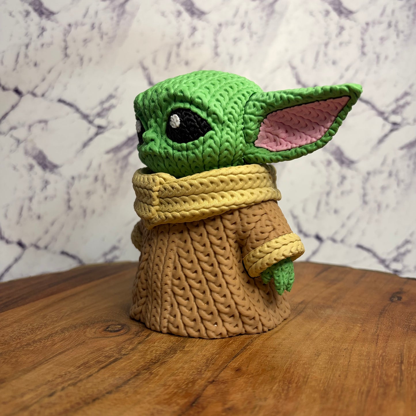 3D Printed Knitted Baby Yoda Figurine