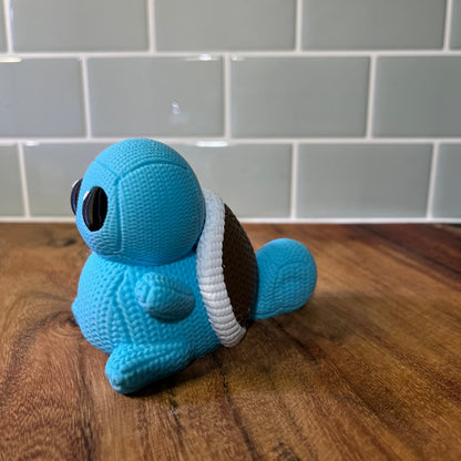 3D Printed Squirtle-Inspired Figure – Knitted Texture Pokémon Collectible!