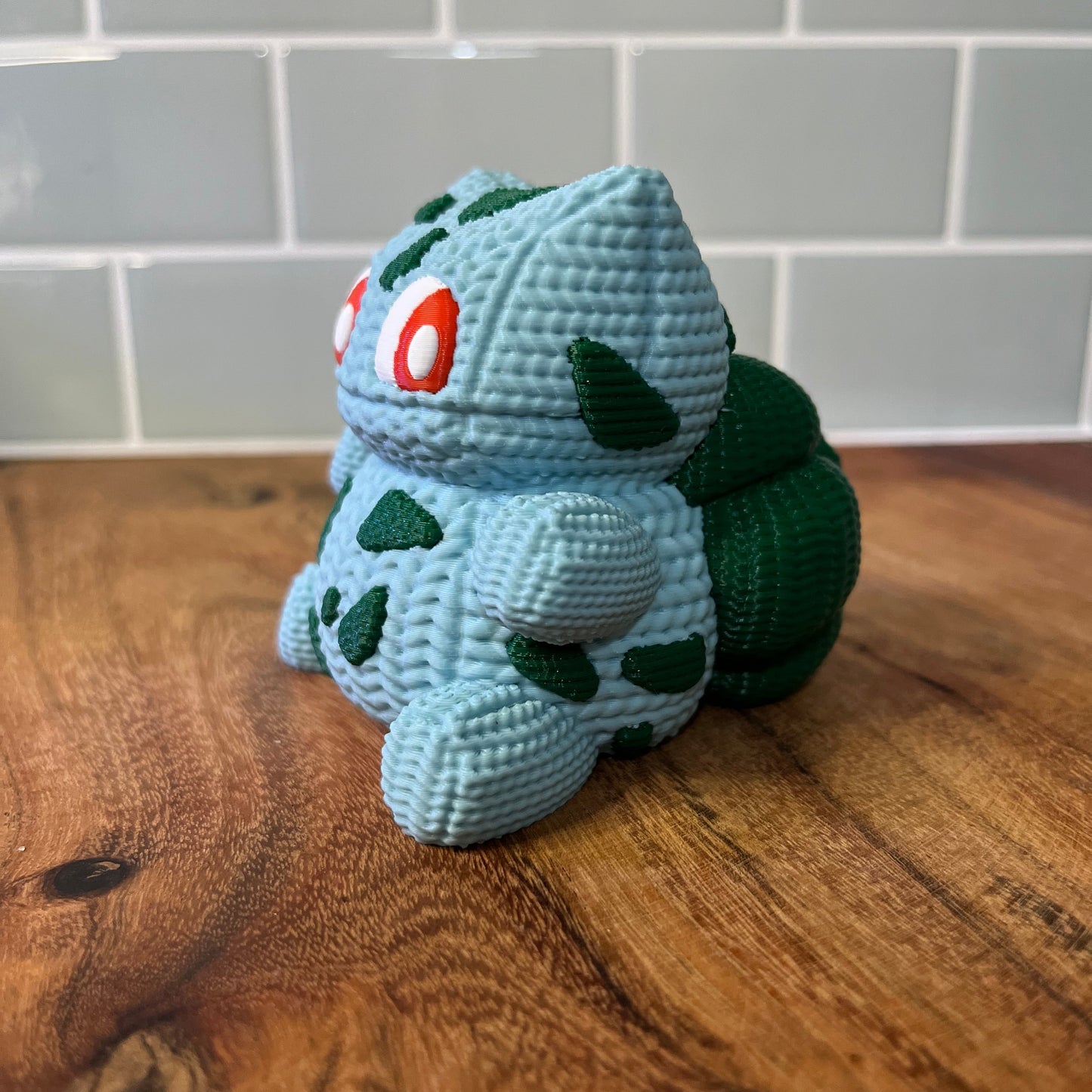 3D Printed Bulbasuar Inspired Figure – Knitted Texture Pokémon Collectible!