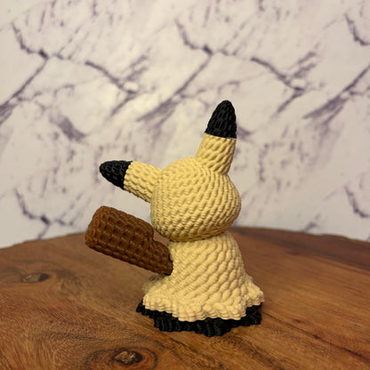 Mimikyu Pokémon 3D Printed Figure — Ghost Type Knitted-Texture Collectible Statue