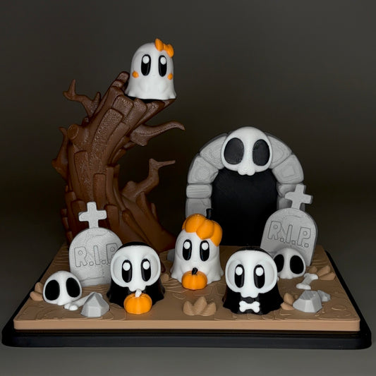 Haunted Graveyard Ghost Scene – 3D Printed Display
