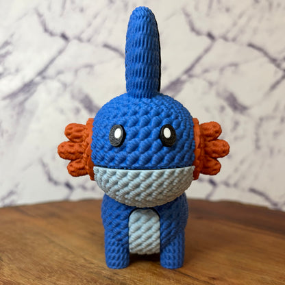 Mudkip Pokémon 3D Printed Figure — Hoenn Water Starter Knitted-Texture Collectible