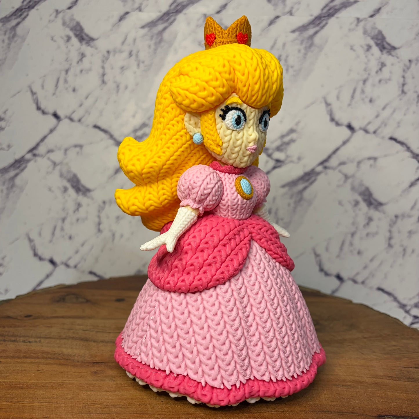 Princess Peach Crochet Style Figurine