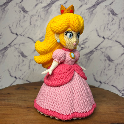 Princess Peach Crochet Style Figurine
