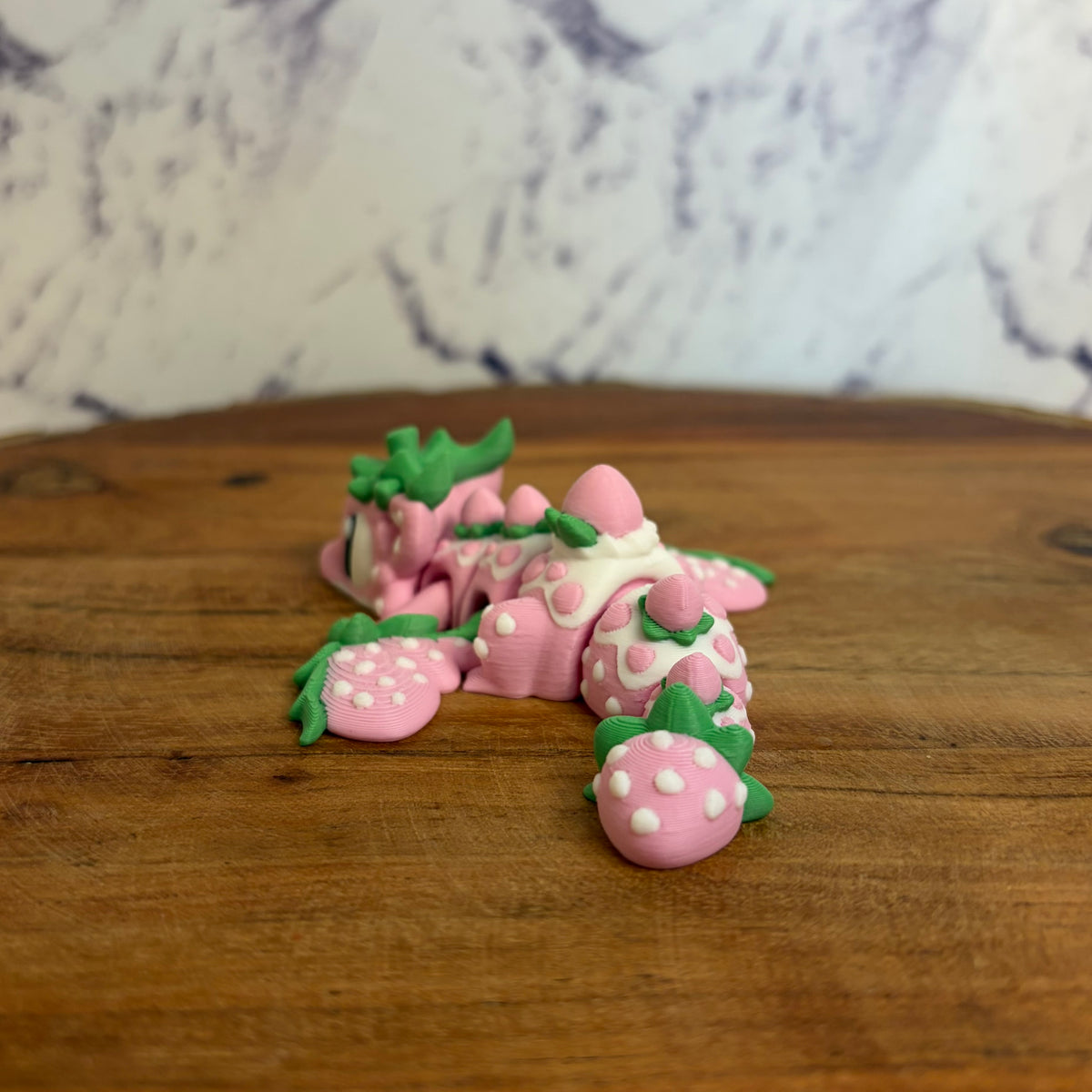 Strawberry Dragon 3D Printed Articulated Figurine