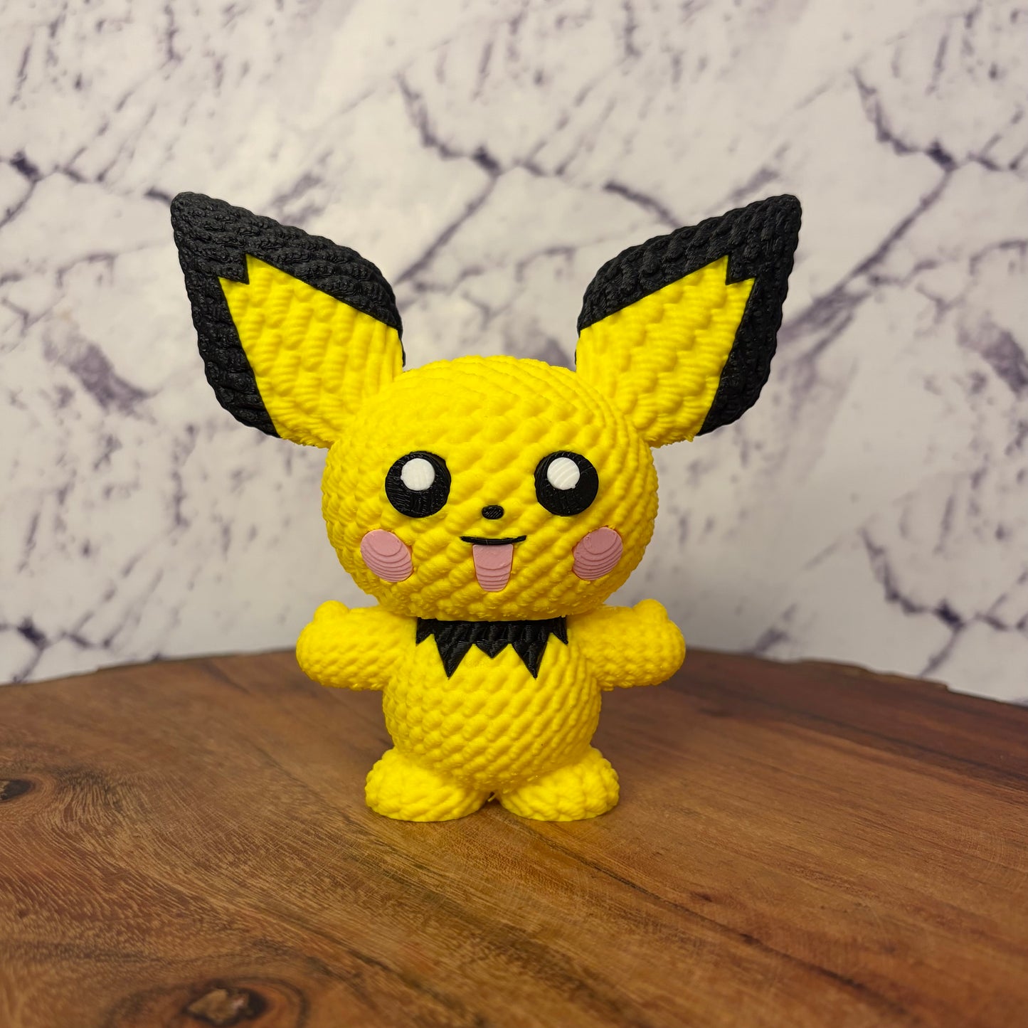 Pichu Pokémon 3D Printed Figure — Baby Electric Type Knitted-Texture Collectible