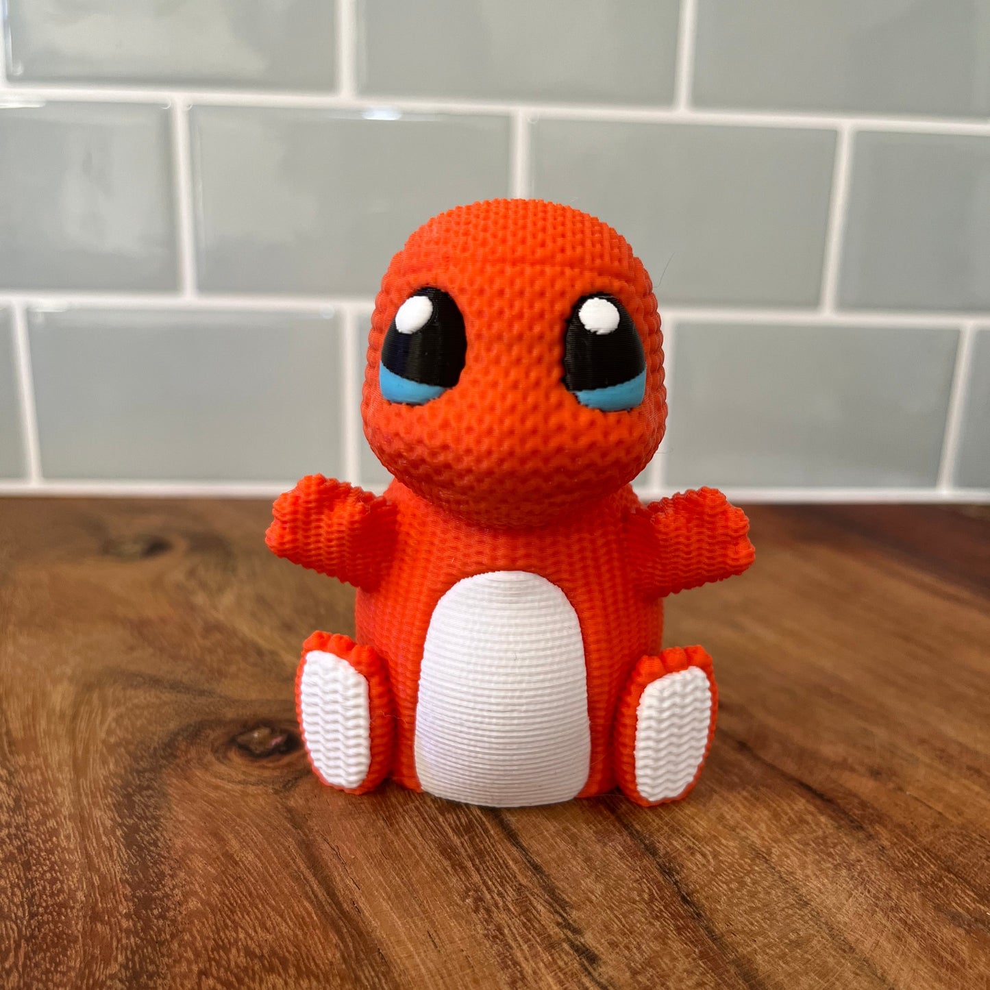 3D Printed Charmander Inspired Figure – Knitted Texture Pokémon Collectible!