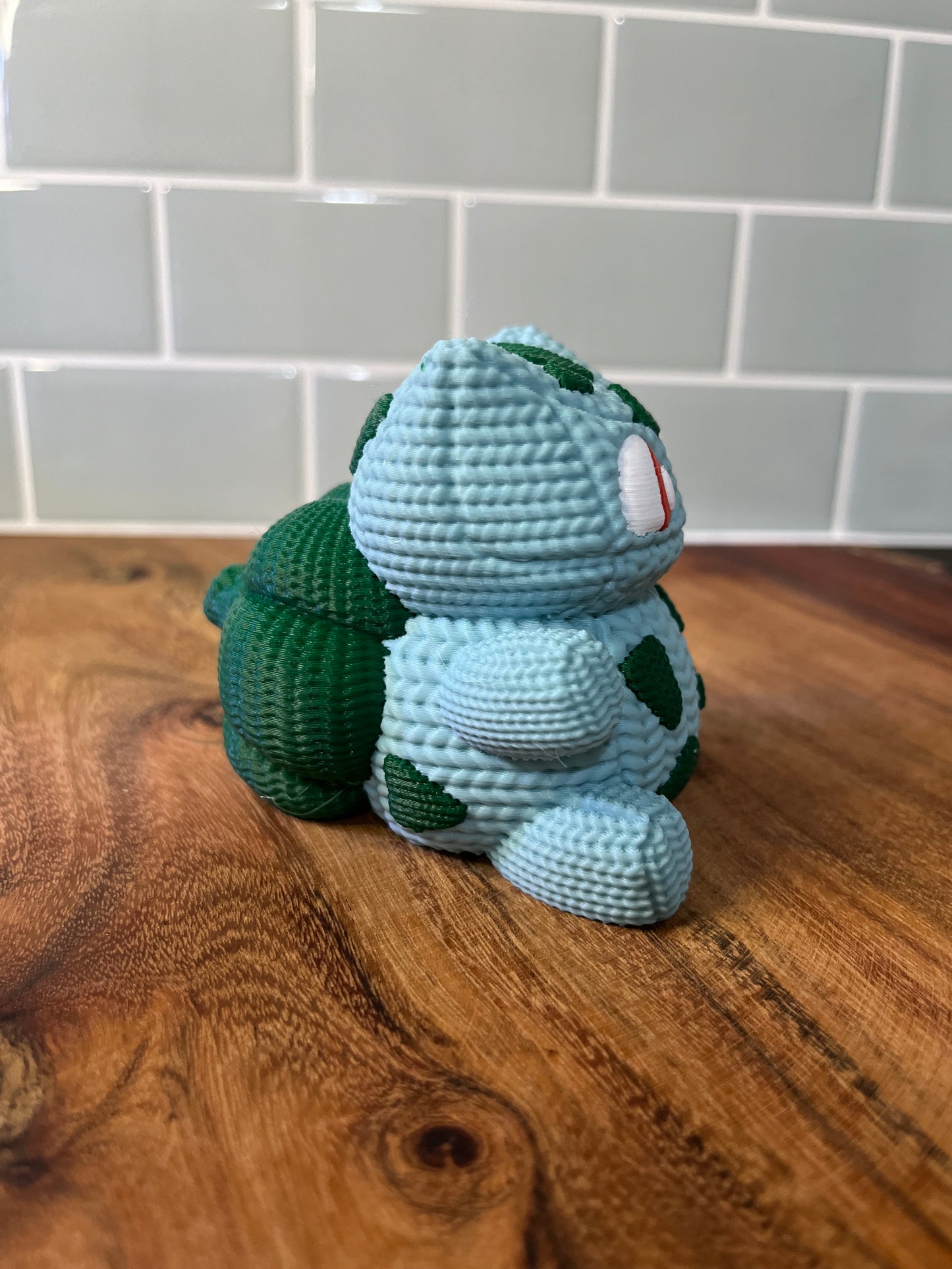3D Printed Bulbasuar Inspired Figure – Knitted Texture Pokémon Collectible!