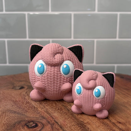 3D Printed Jigglypuff&nbsp; Inspired Figure – Knitted Texture Pokémon Collectible!