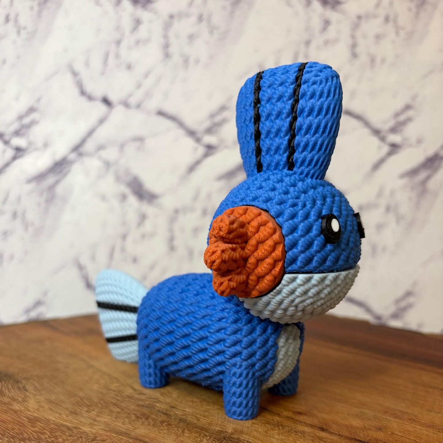 Mudkip Pokémon 3D Printed Figure — Hoenn Water Starter Knitted-Texture Collectible