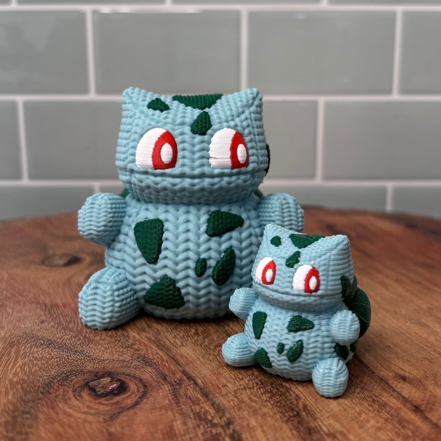 3D Printed Bulbasuar Inspired Figure – Knitted Texture Pokémon Collectible!