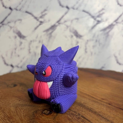 3D Printed Gengar  Inspired Figure – Knitted Texture Pokémon Collectible!