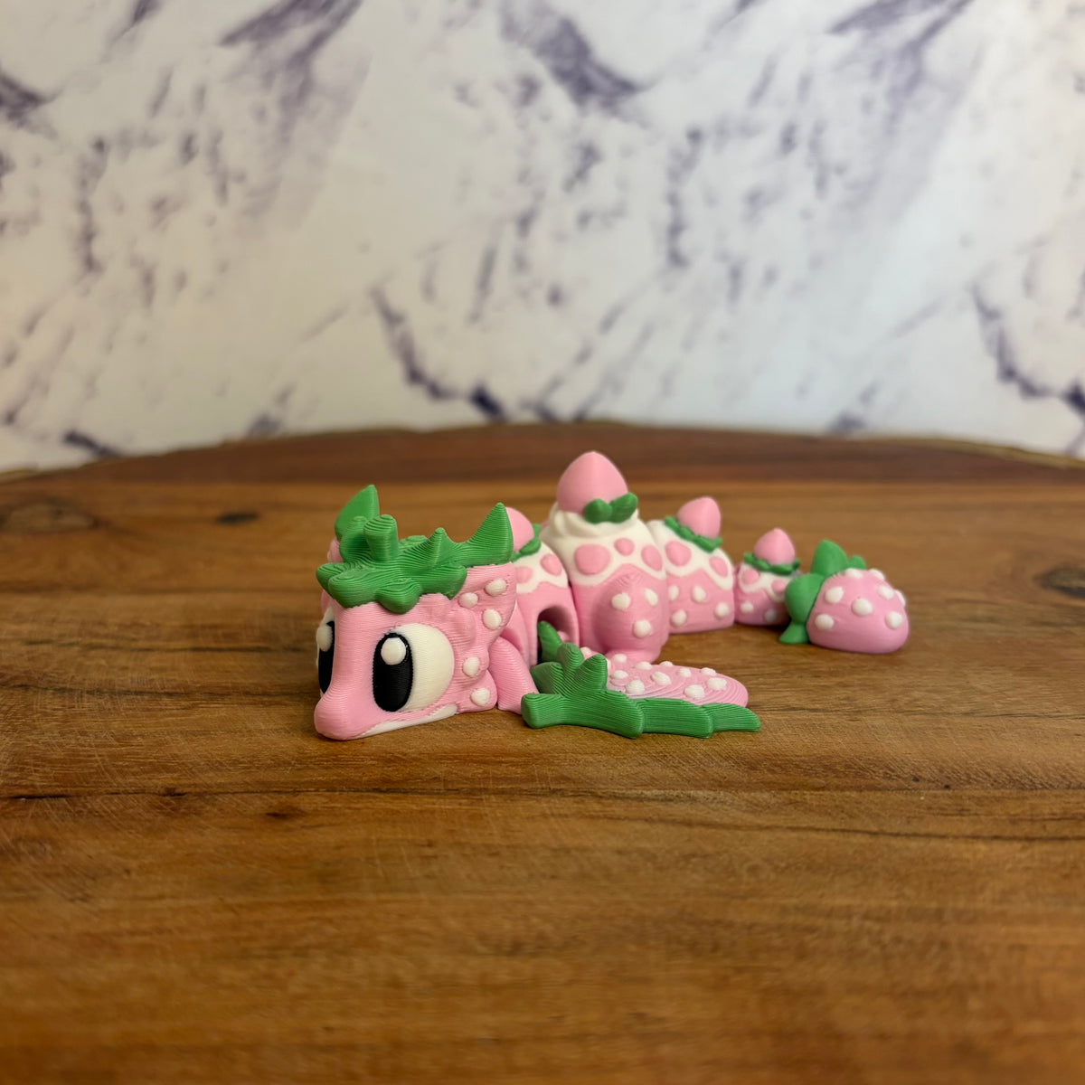 Strawberry Dragon 3D Printed Articulated Figurine