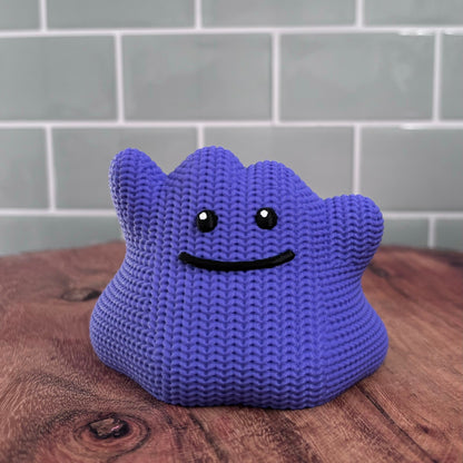 3D Printed Ditto Inspired Figure – Knitted Texture Pokémon Collectible!