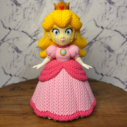 Princess Peach Crochet Style Figurine